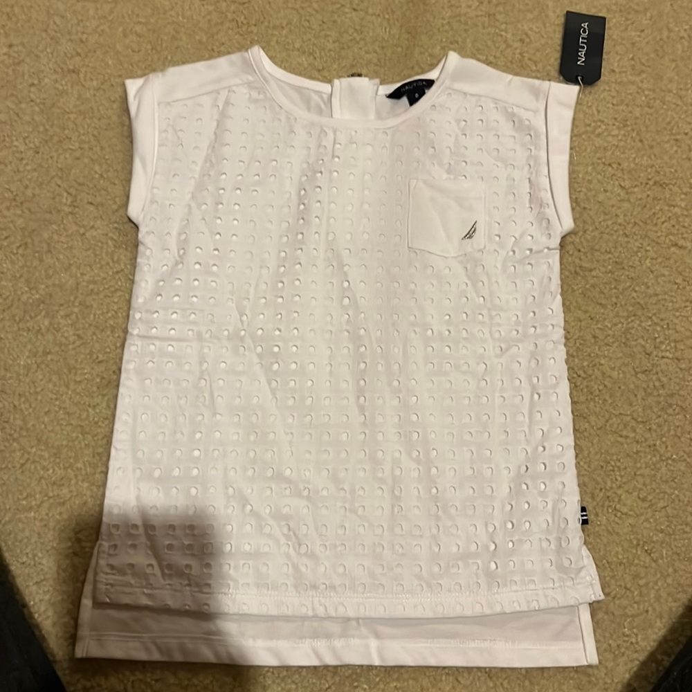 NWT- Girls white shirt- Nautical